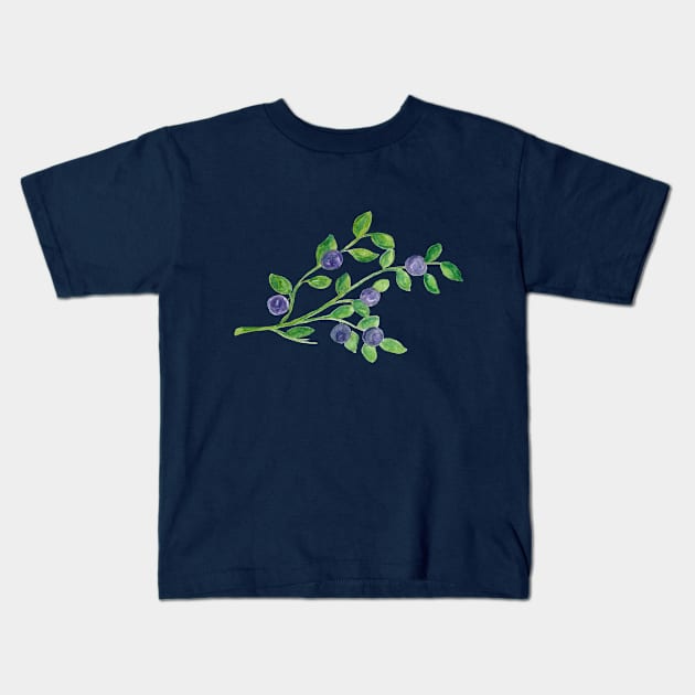 Blueberries - delicious harbinger of late summer Kids T-Shirt by Elena Ehrenberg